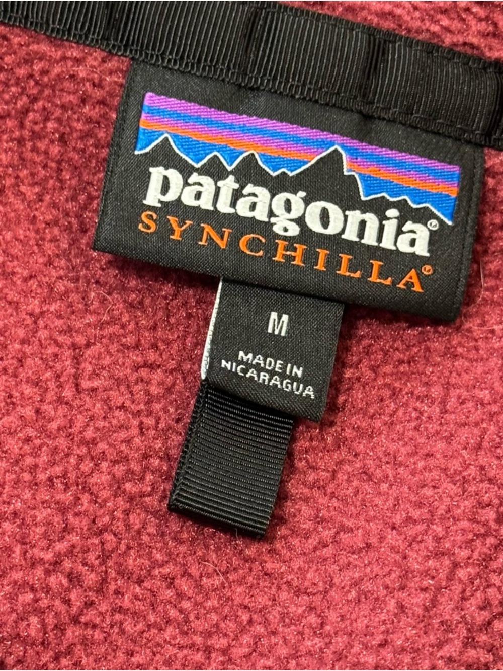 Vintage Patagonia fleece pullover red burgundy medium snap - Picture 4 of 7